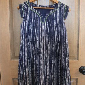 100% Cotton Blue Geometric Mini Dress